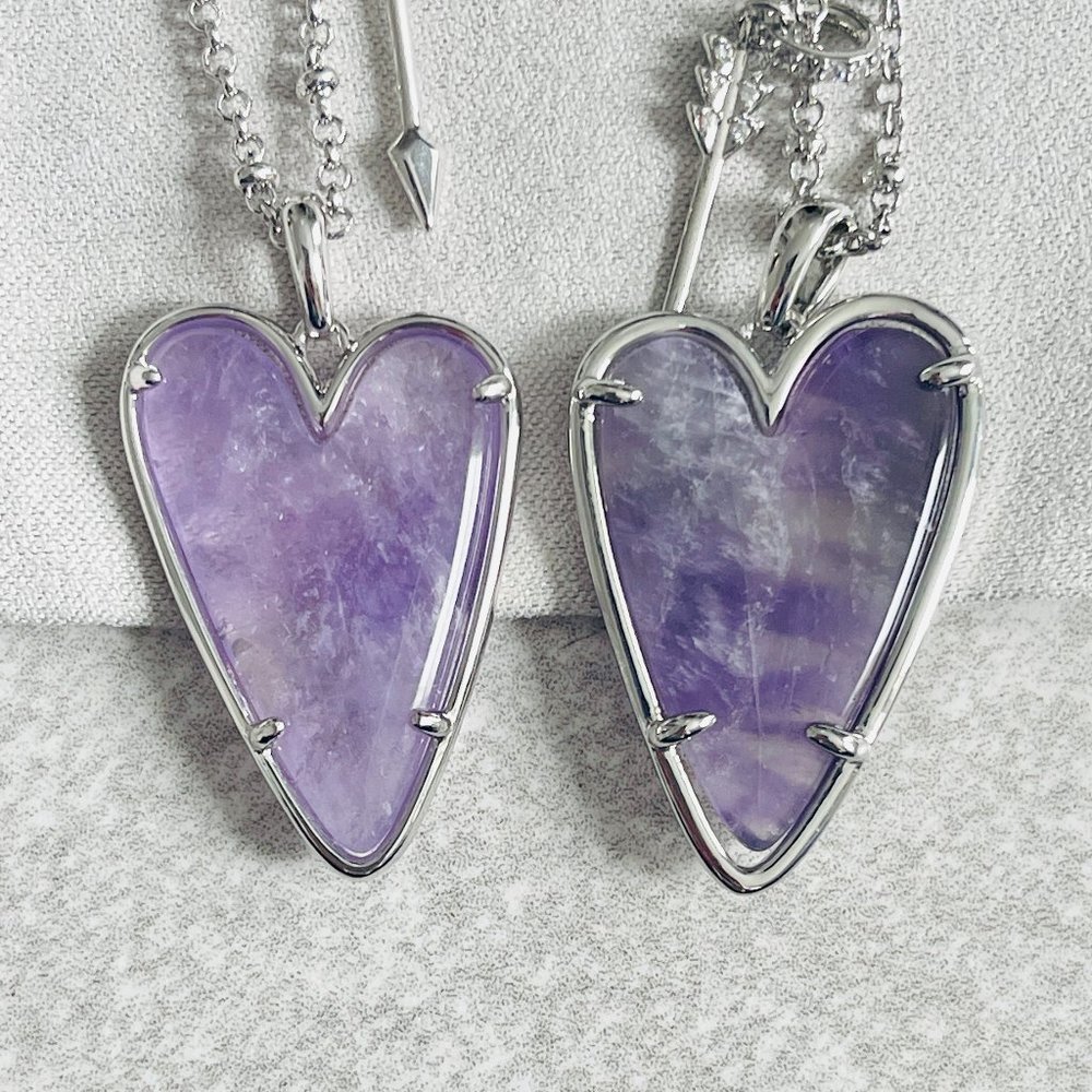 KENDRA SCOTT Ansley Heart Pendant Necklace In Amethyst